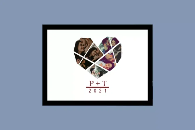 Customized Collage Photo Frame In Heart Shape 2